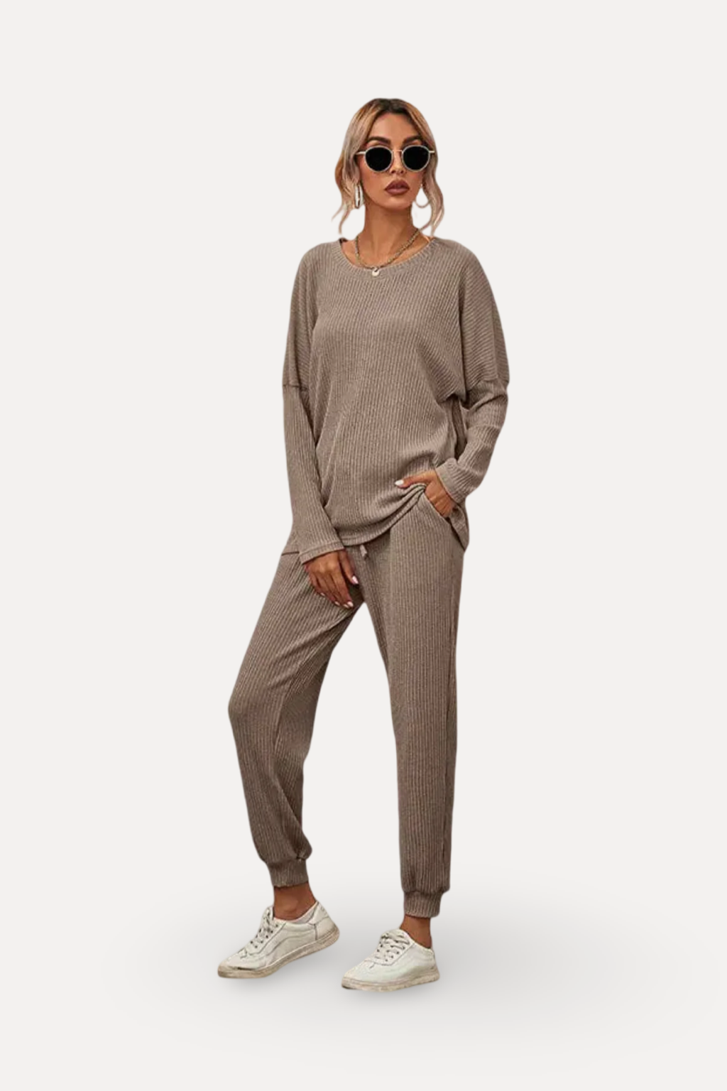 Fashion Casual Solid Sleepwear Set