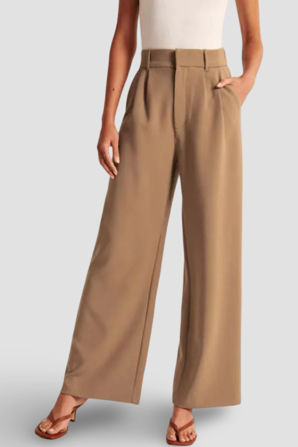 Chic Commuter Wide-Leg Trousers with Pockets