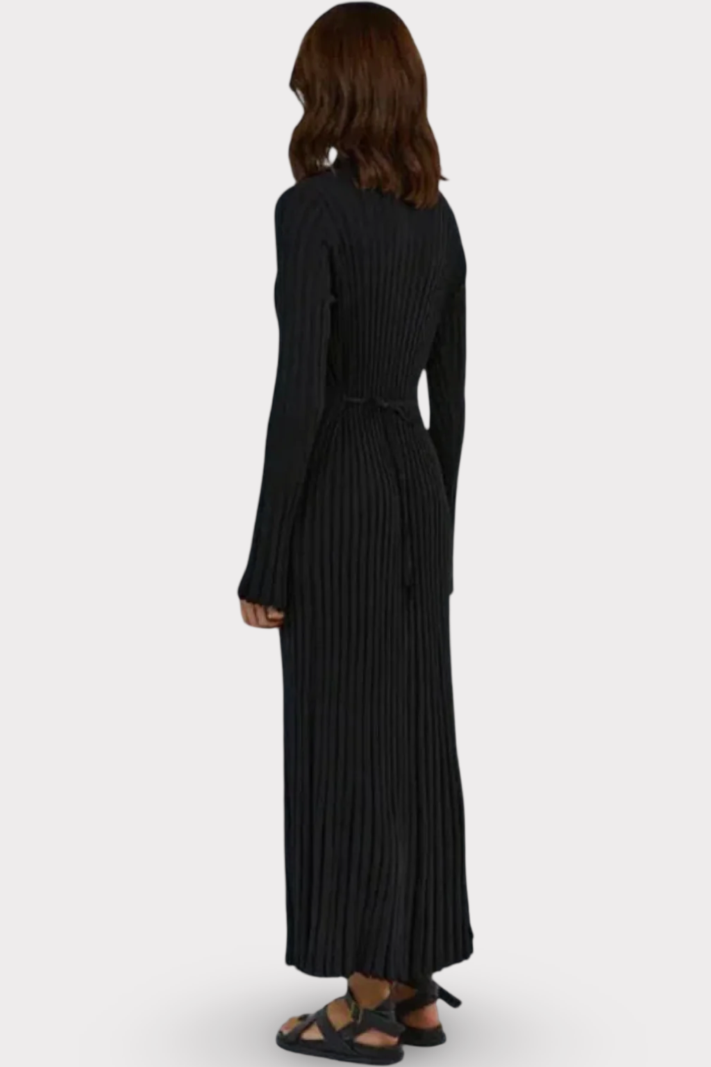 Long-Sleeved Knitted Maxi Dress