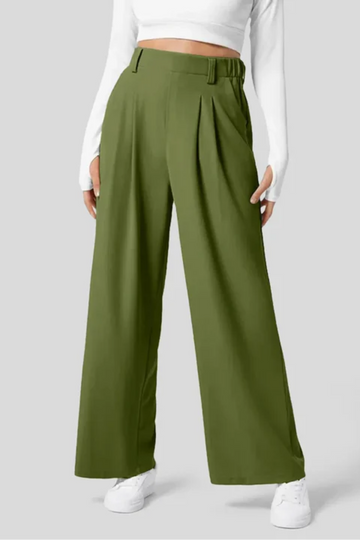 Solid Wide Leg Pants