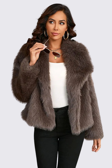 Faux Fox Fur Coat: Luxe Furry Jacket