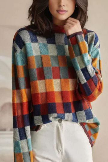 Cashmere Couture Patchwork Turtleneck